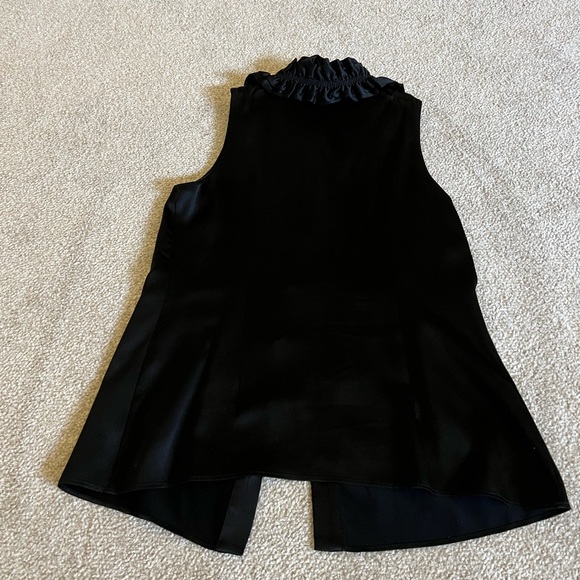 Milly Black Satin blouse with tie - Picture 5 of 5